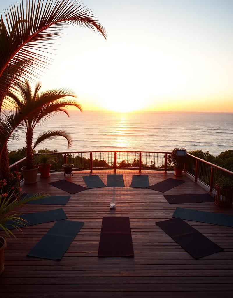Yoga-Terrasse mit Meerblick
